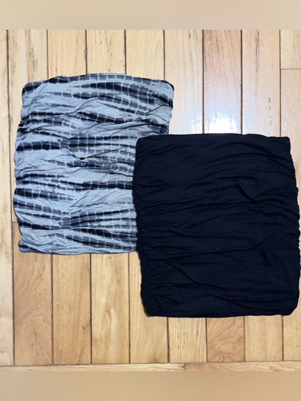 Free People Women's Black and Gray Strapless Tube Tops - Pack of 2